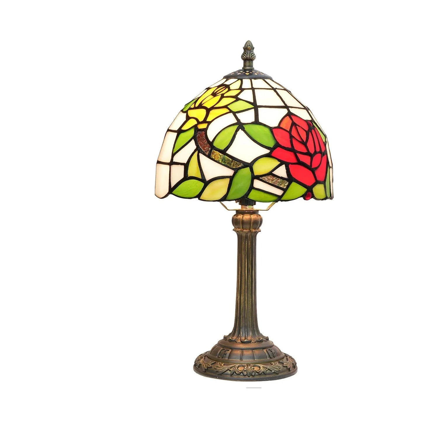 Lampe de chevet Tiffany en Verre Vitrail avec Motif