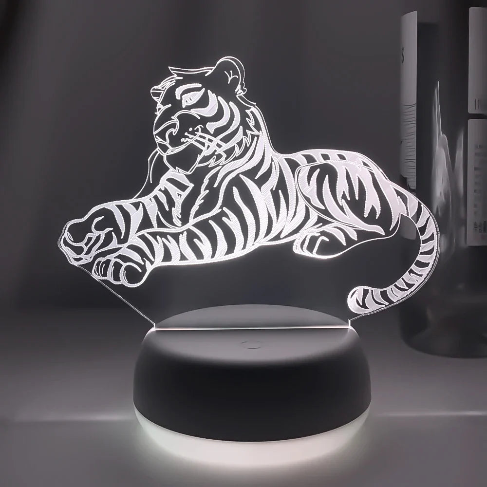 Lampe de Chevet 3D LED Tigre pour Enfant