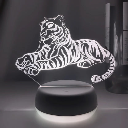 Lampe de Chevet 3D LED Tigre pour Enfant