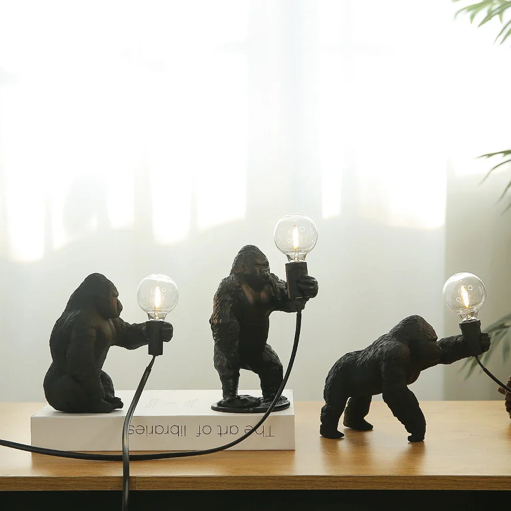 Lampe de Chevet Gorille en Résine