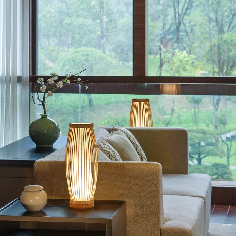 Lampe de Chevet Japonaise Zen en Bambou