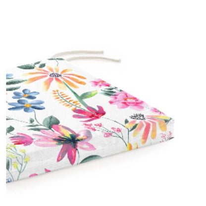 Coussin de chaise motif floral coloré 40 x 5 x 40 cm