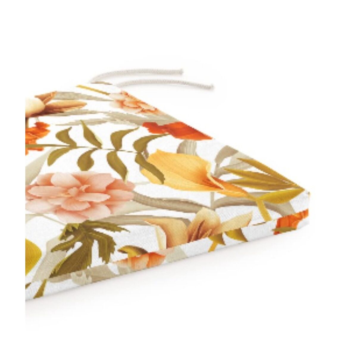 Coussin de chaise carré à fleurs tropicales