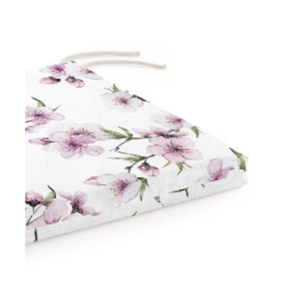 Coussin de chaise carré à fleurs de cerisier