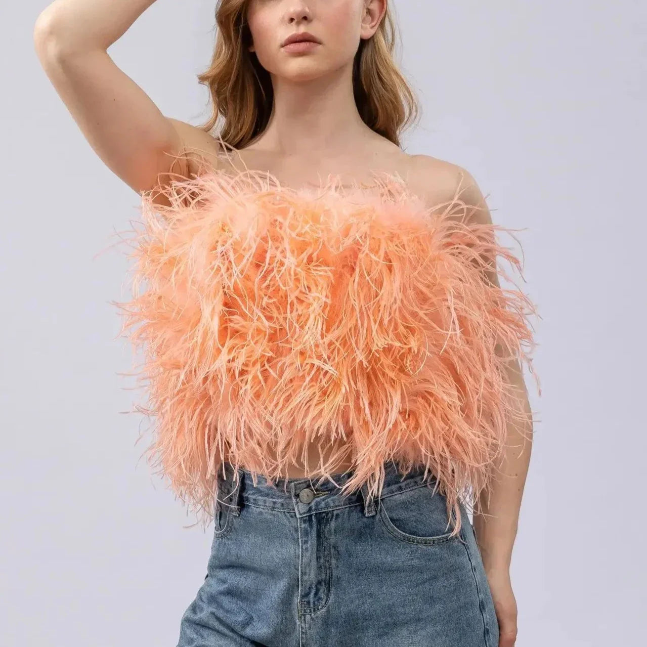 Peach crop top