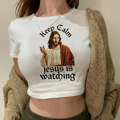 Femme jesus crop top