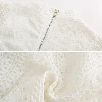 Crop top blanc dentelle
