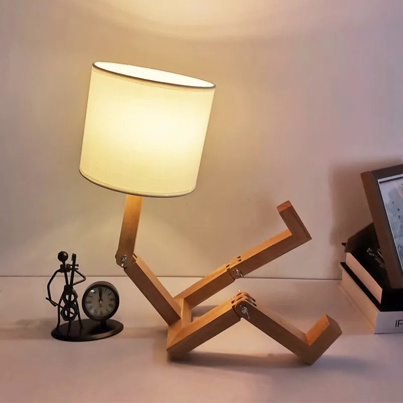 Lampe de chevet Bois Flexible Robot