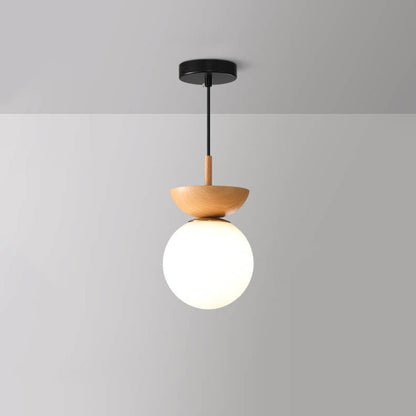 Suspension Log Japonaise - Lampe LED avec Lumière Réglable pour Ambiance Épurée