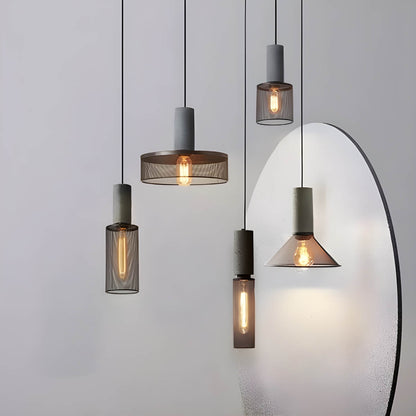 Suspension Shane Moderne en Béton et Fer – Lampe Design Industriel