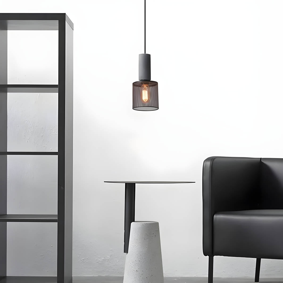Suspension Shane Moderne en Béton et Fer – Lampe Design Industriel