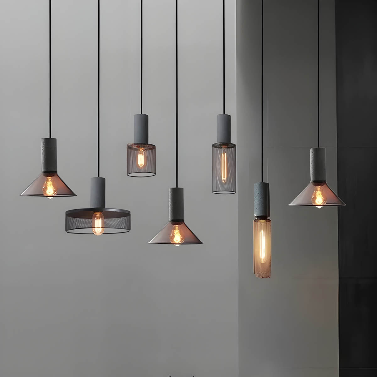 Suspension Shane Moderne en Béton et Fer – Lampe Design Industriel
