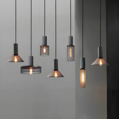 Suspension Shane Moderne en Béton et Fer – Lampe Design Industriel