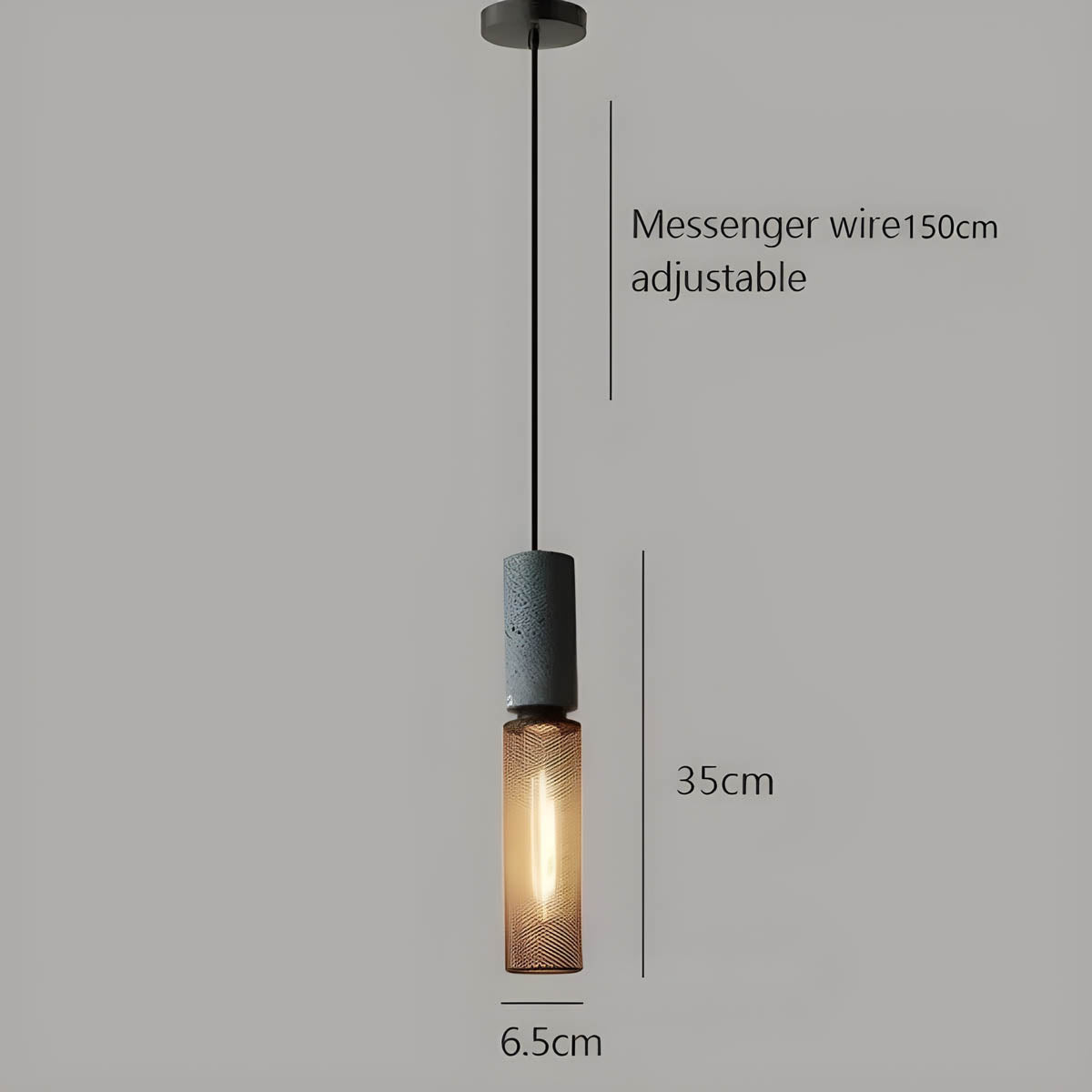 Suspension Shane Moderne en Béton et Fer – Lampe Design Industriel