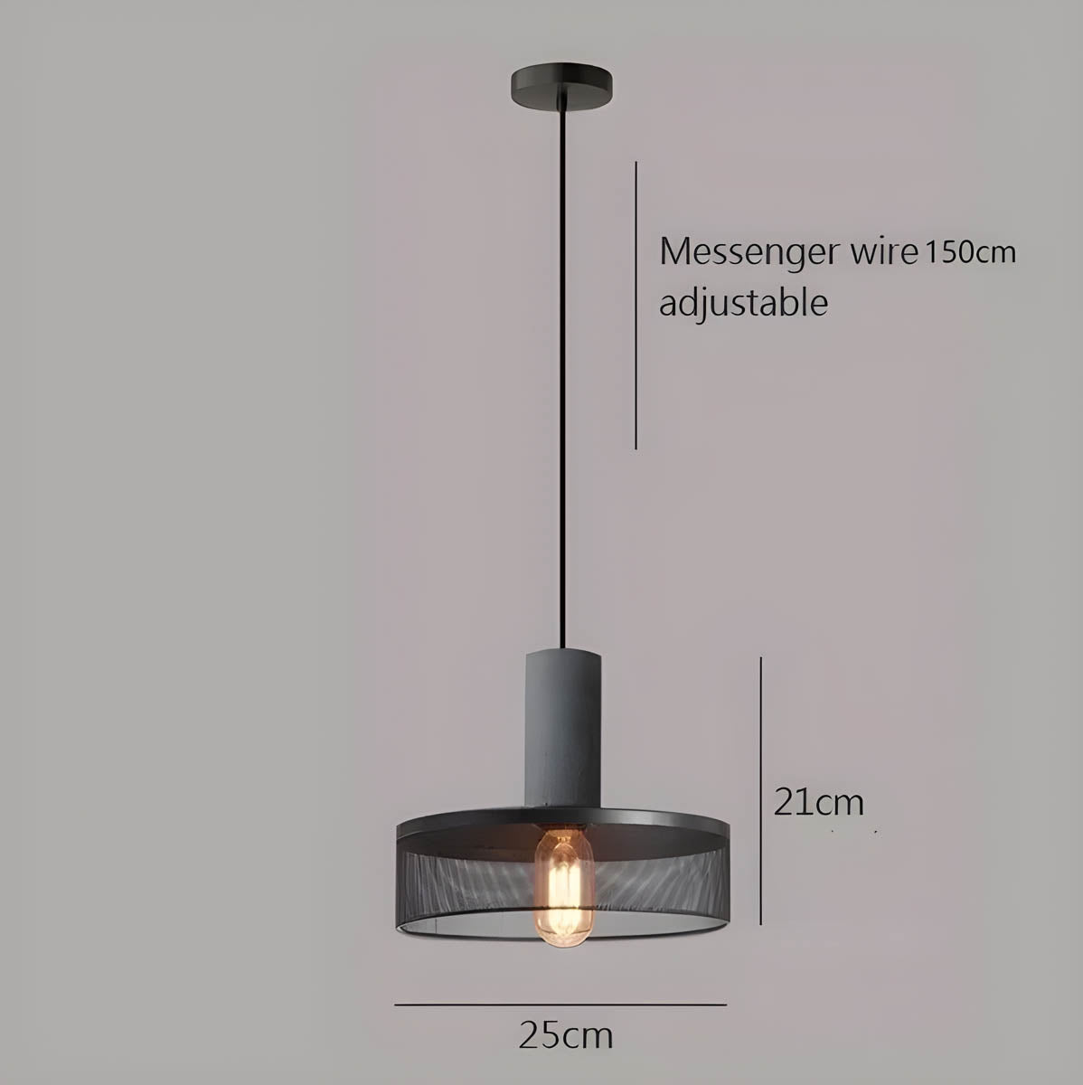 Suspension Shane Moderne en Béton et Fer – Lampe Design Industriel