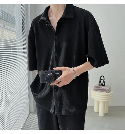 Ensemble homme plissé noire