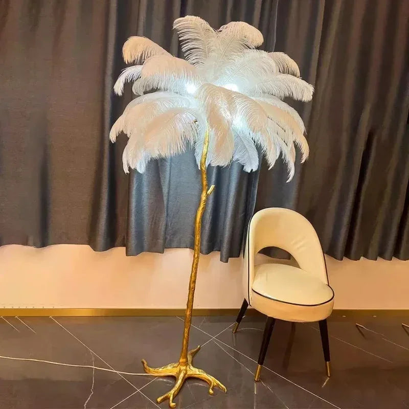 Lampe de Chevet à Plume sur Pied