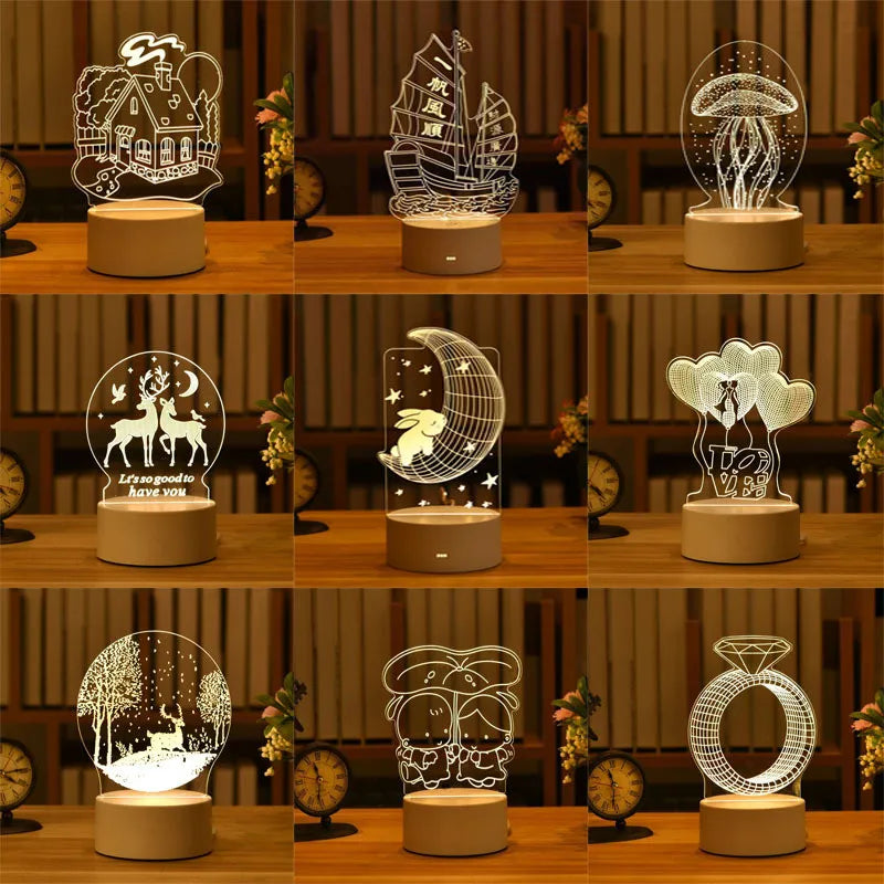 Lampe de chevet 3D LED Saint-Valentin