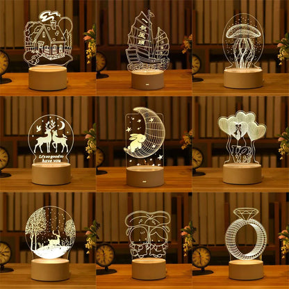 Lampe de chevet 3D LED Saint-Valentin