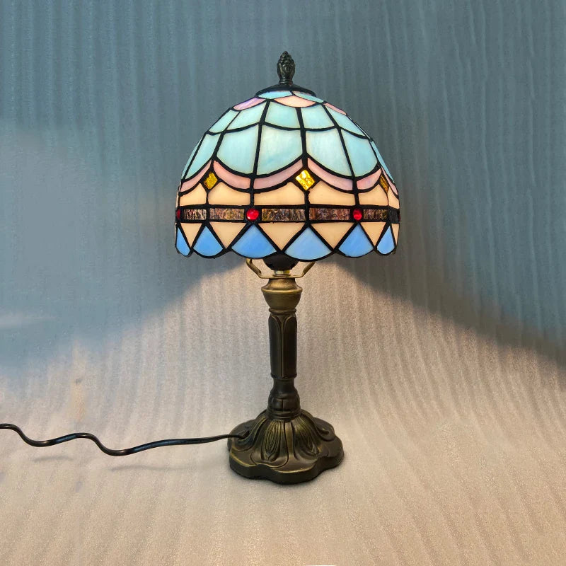 Lampe de Chevet Tiffany en Verre Coloré