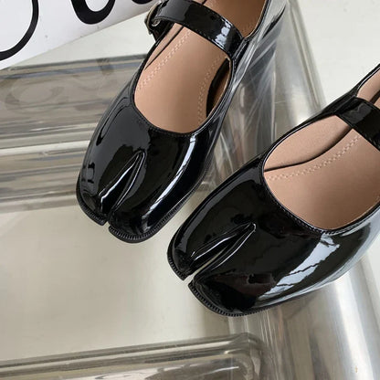 Black tabi mary jane loafers