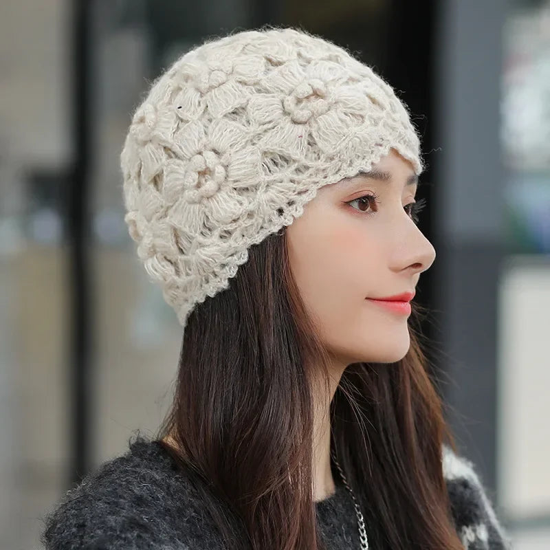 Bonnet Femme Crocheté Léger - Floraso
