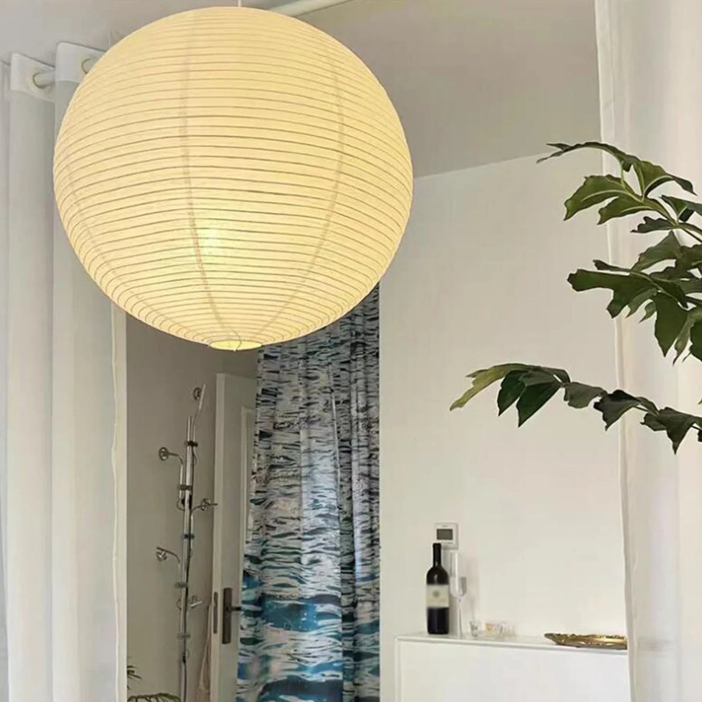 Abat-jour Lampe de Chevet Chinois Rond en Papier