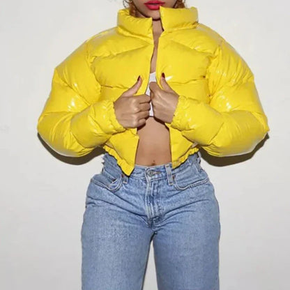 Crop top femme puffer jacket