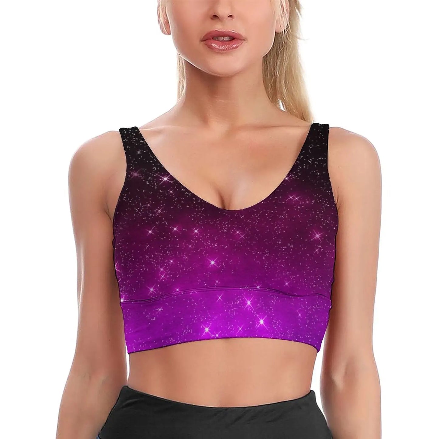 Crop top galaxy women