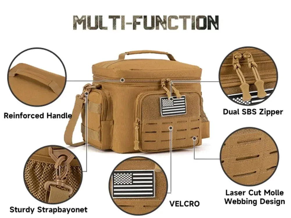 Sac Isotherme Repas Tactique Militaire Homme 13L (Khaki)