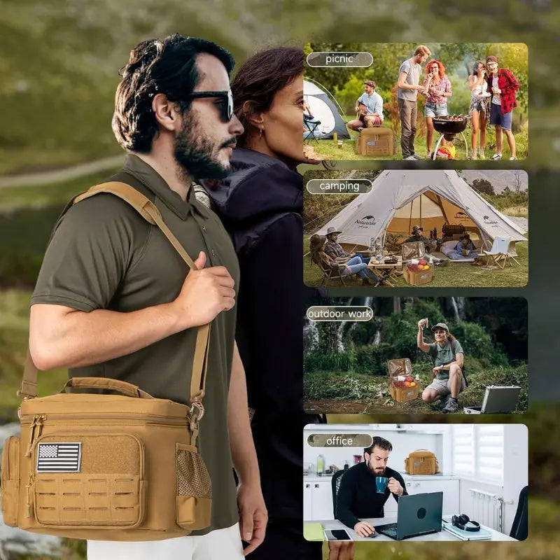 Sac Isotherme Repas Tactique Militaire Homme 13L (Khaki)