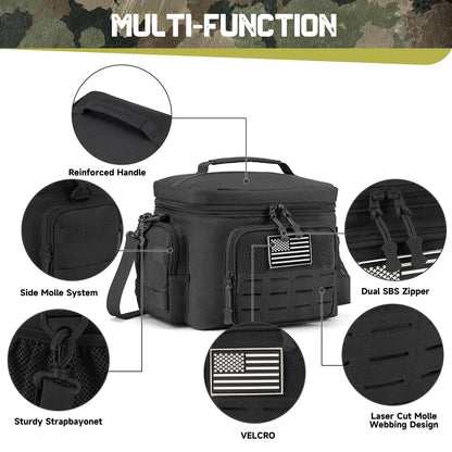 Sac Isotherme Repas Tactique Militaire Homme 13L (Noire)