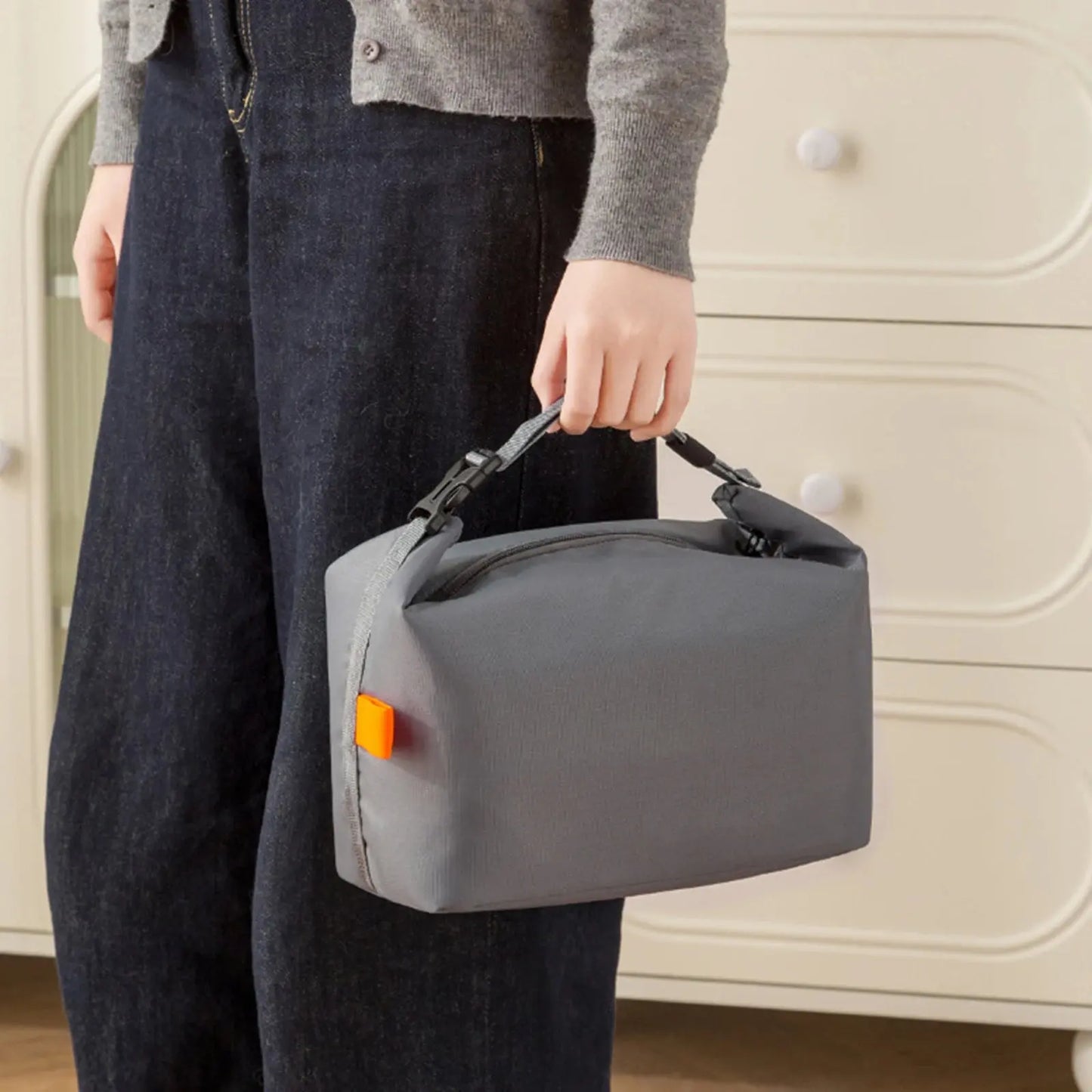 Sac Repas Isotherme Grise (Pliable)