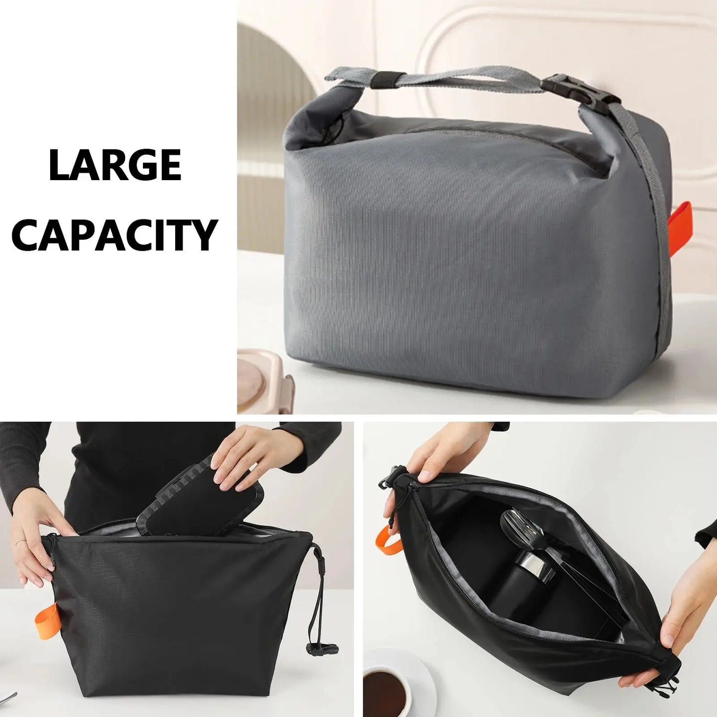 Sac Repas Isotherme Grise (Pliable)