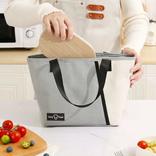 Lunch Bag Isotherme Gris à Main