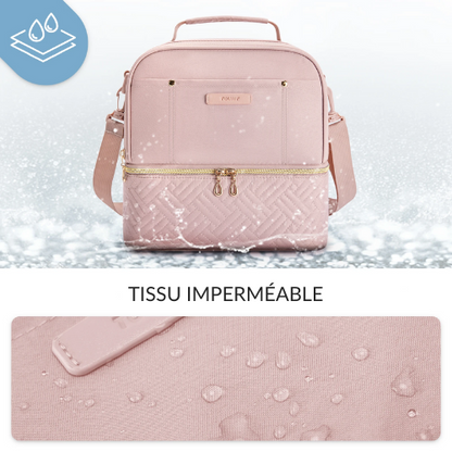 Sac Isotherme Rose Poudré Double Compartiment