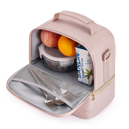 Sac Isotherme Rose Poudré Double Compartiment