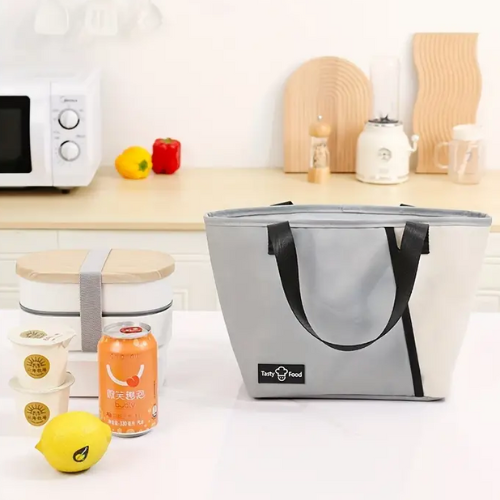 Lunch Bag Isotherme Gris à Main