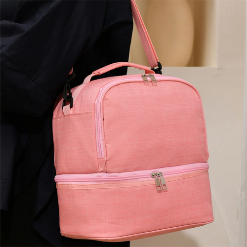Sac Glacière Isotherme Rose Compartimenté