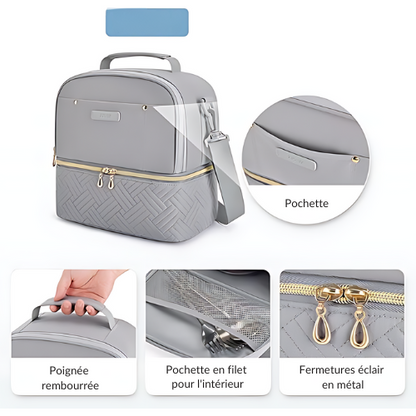 Sac Isotherme Gris Double Compartiment