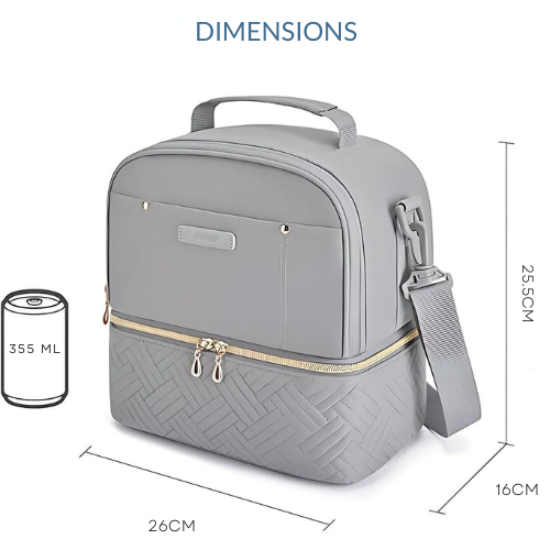 Sac Isotherme Gris Double Compartiment