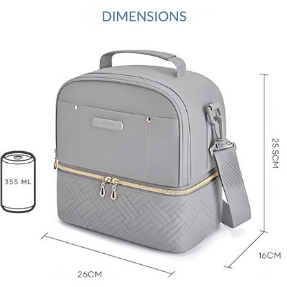 Sac Isotherme Gris Double Compartiment