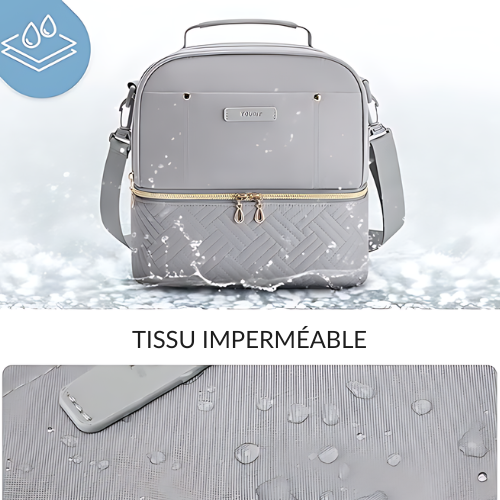 Sac Isotherme Gris Double Compartiment