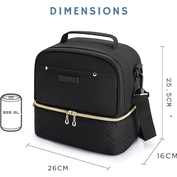 Sac Isotherme Noir Double Compartiment