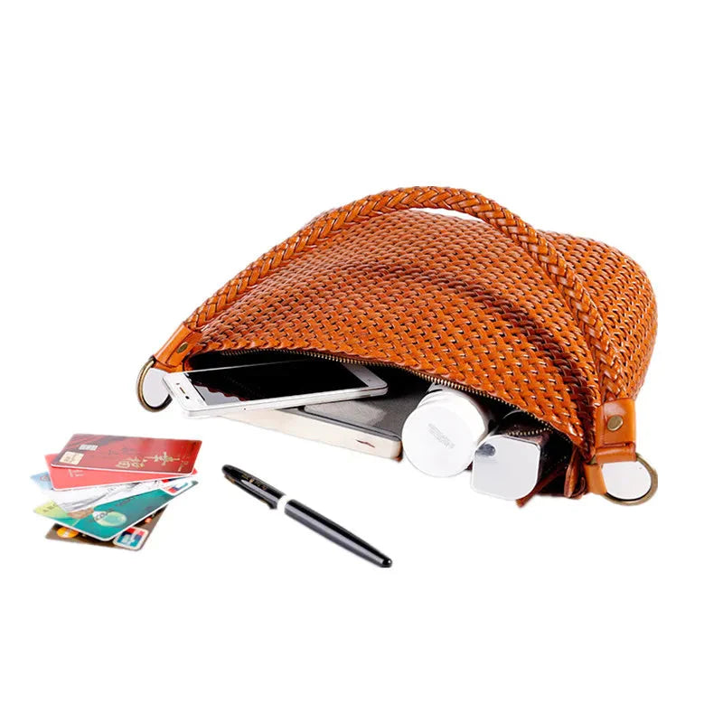 Sac tressé cuir italien
