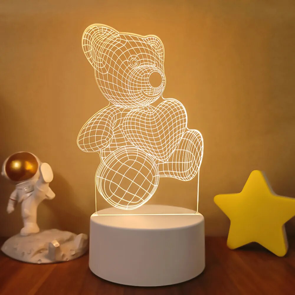 Lampe de chevet 3D pour Amoureux