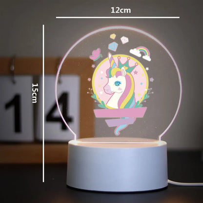 Lampe de Chevet Licorne LED 3D pour Enfant