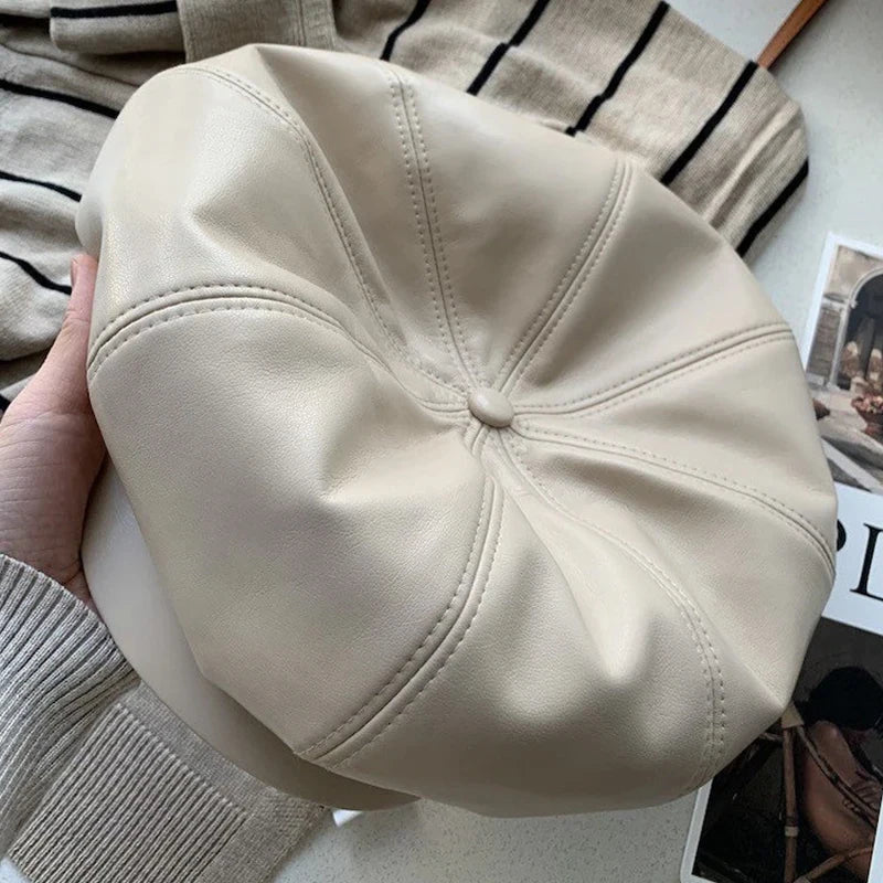 Casquette Gavroche Femme en Cuir - Chic