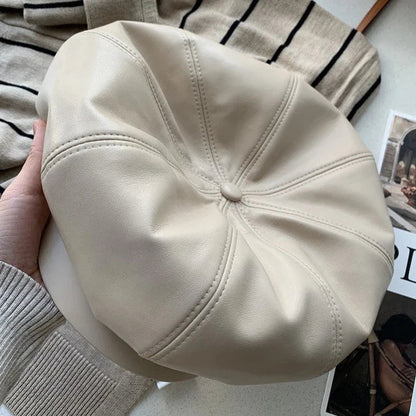 Casquette Gavroche Femme en Cuir - Chic