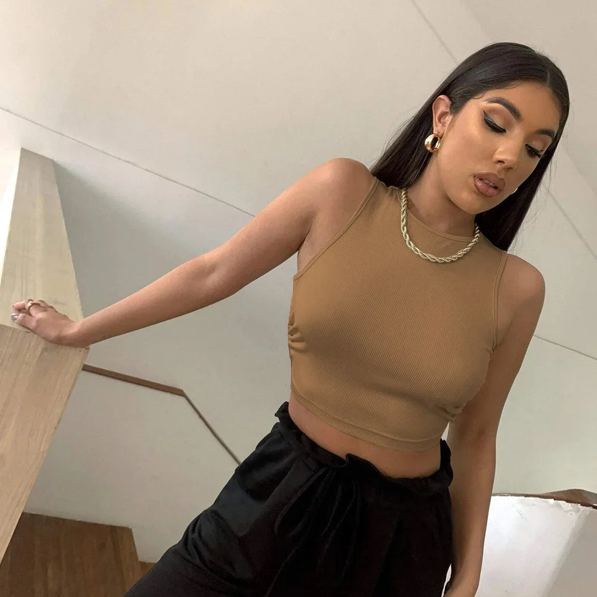 Femme crop top ecru